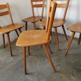Set of 6 vintage chairs 1960 bistro