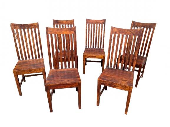 Set of six teak chairs