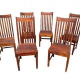 Set of six teak chairs