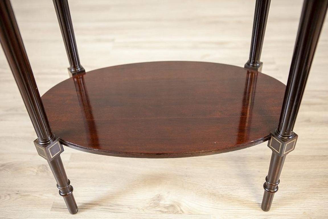 Early 20th Century English Walnut Oval Coffee Table, 1950s