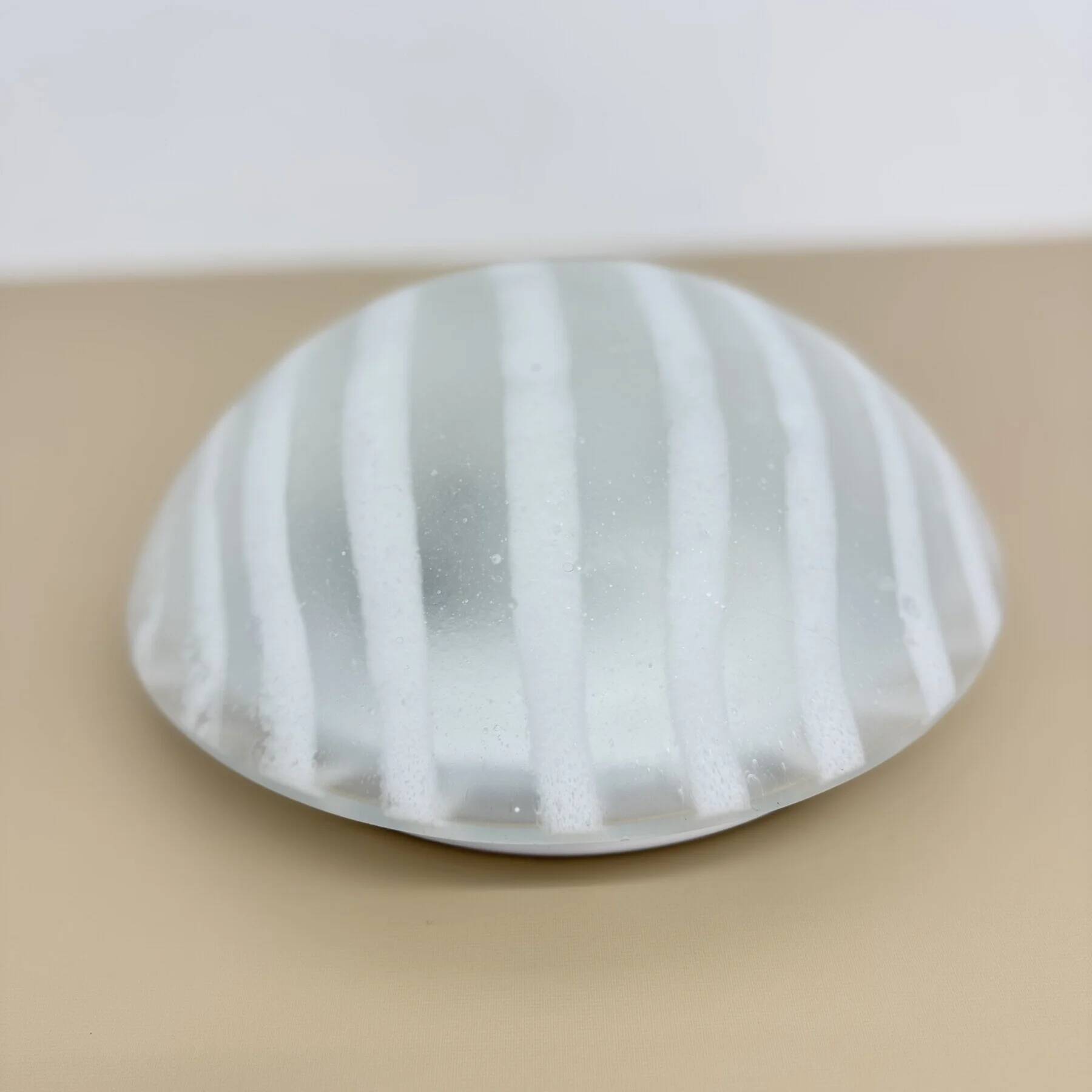 Peil & Putzler glass flush mount / wall lamp 'zebra', 1970s Germany