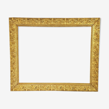 Frame late 19th century wood gilded stucco decoration foliage 71x59 leaf 59.5x47.4cm SB