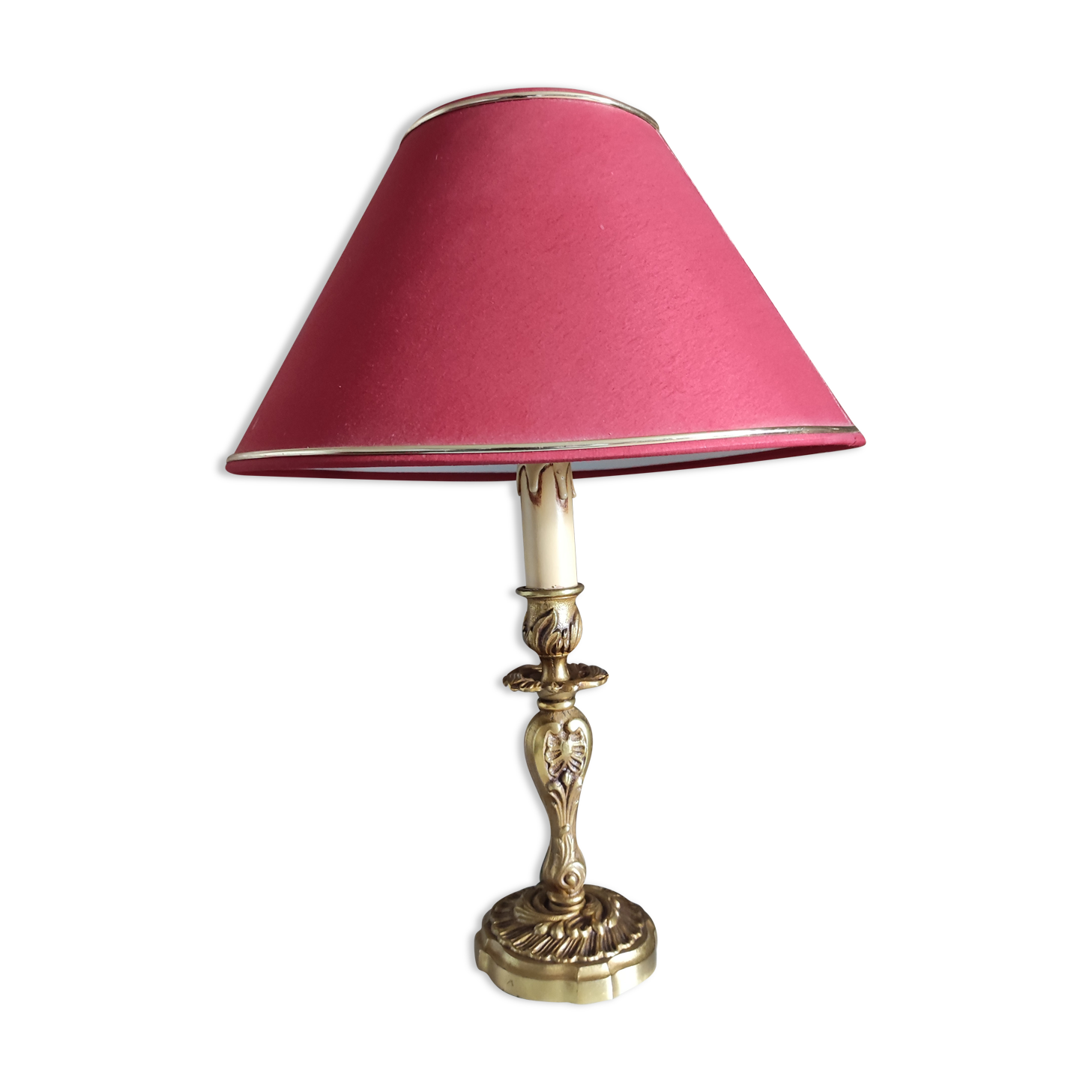 Candle holder lamp foot bronze chiseled rockery