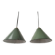 Enamelled sheet metal cone pendants