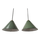 Enamelled sheet metal cone pendants