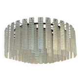 Contemporary Modern Clear Strips “Listelli” Murano Glass Burnish Flush Moun
