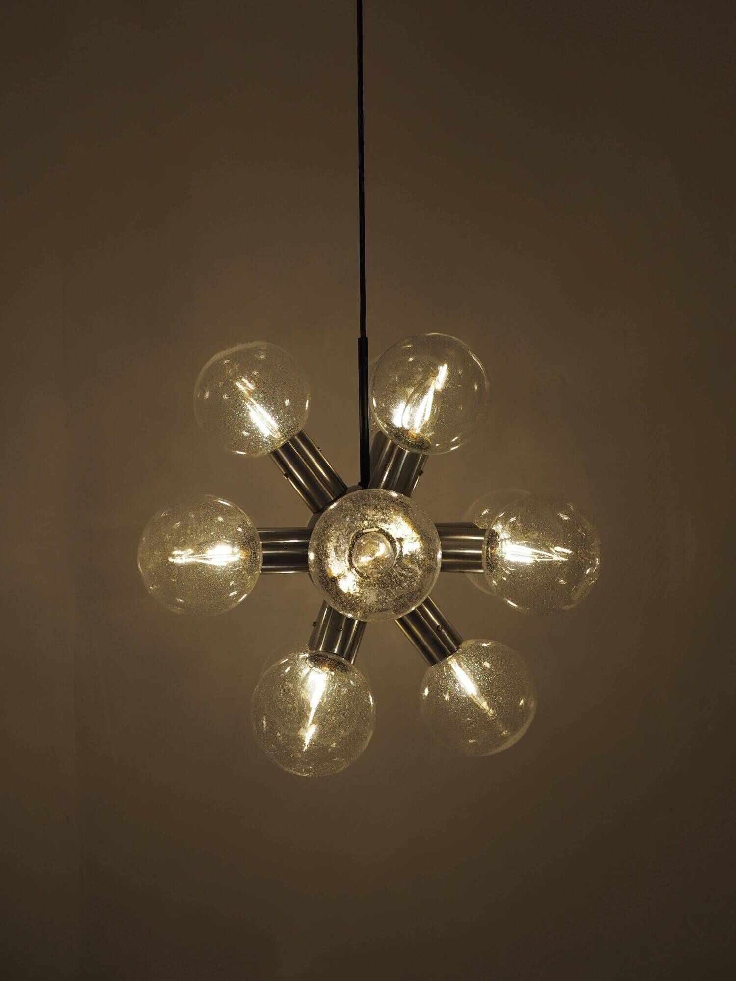 Lustre "Atomium" in the shape of Sputnik by J.T. AGE Kalmar, 1960s.