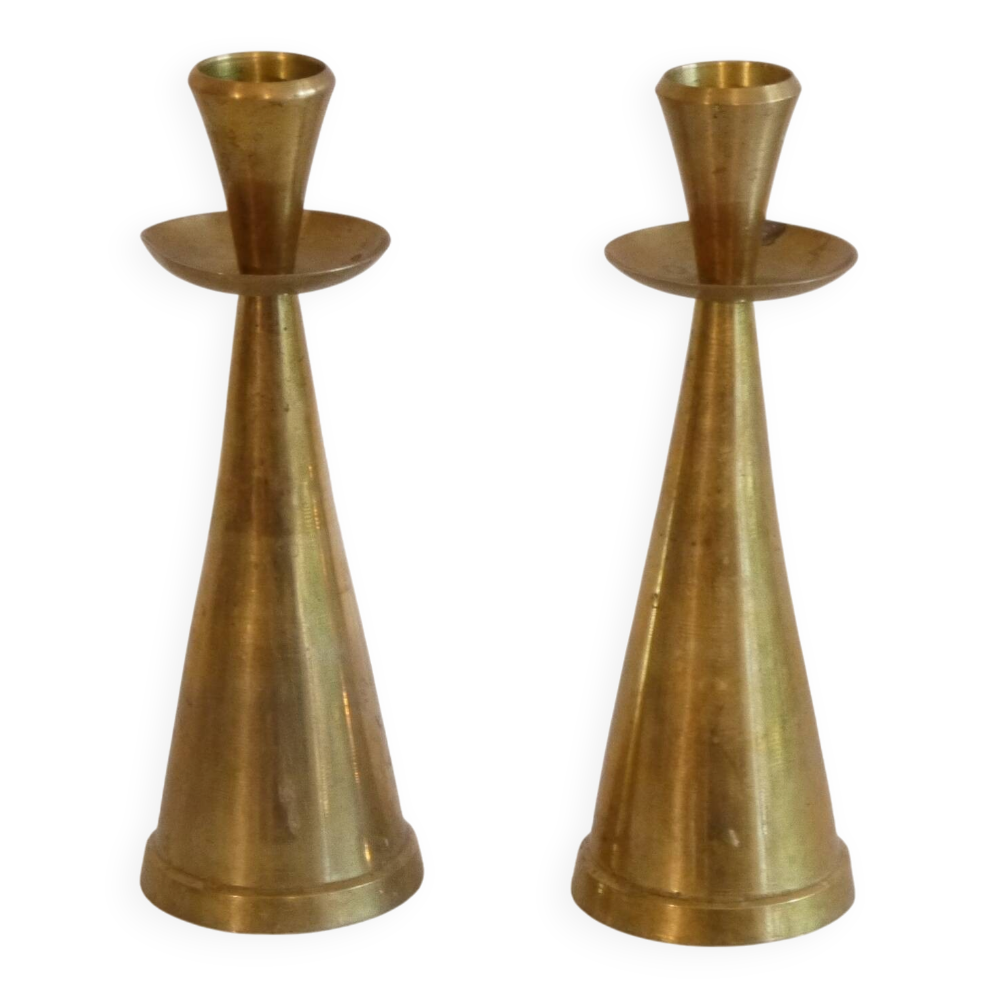 Bougeoirs danois en laiton 1970