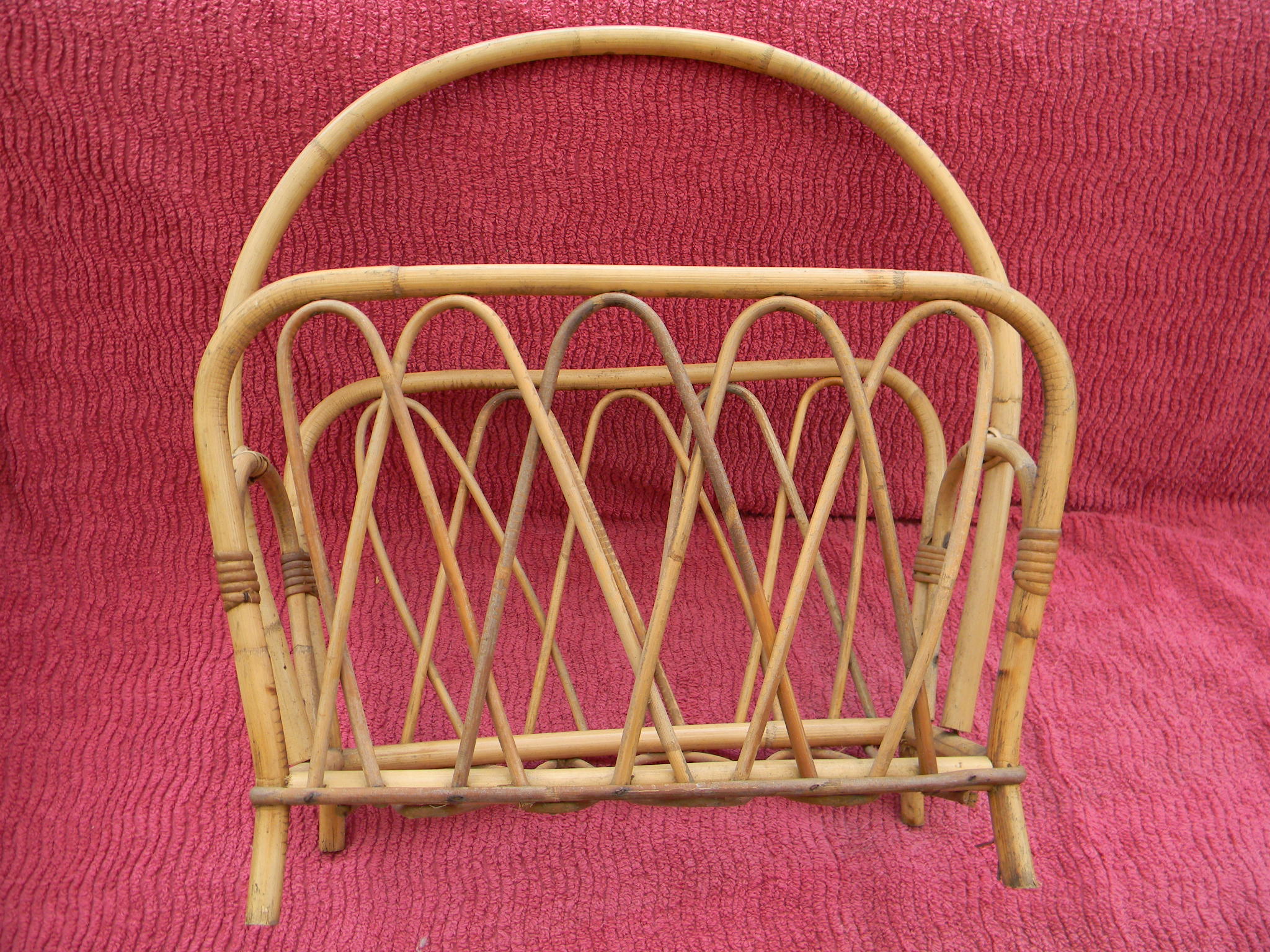 Vintage magazine door in rattan bamboo style