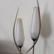1950s Modernist Floor Lamp with Reading Light, brass and filigree glass.