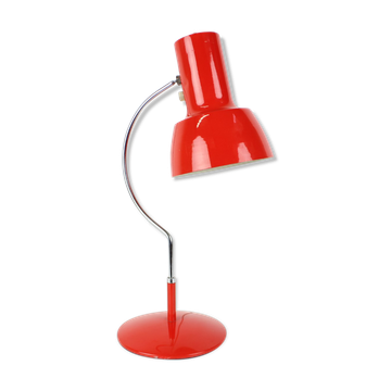 Lampe de table rouge du milieu du siècle conçue par Josef Hůrka pour Napako, années 1970.