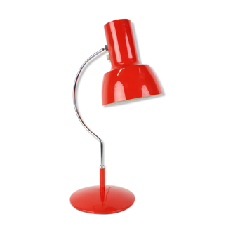 Lampe de table rouge du milieu du siècle conçue par Josef Hůrka pour Napako, années 1970.