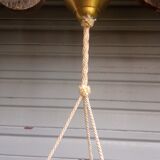 Art Deco ceiling lamp / chandelier in pink pressed molded glass in working order