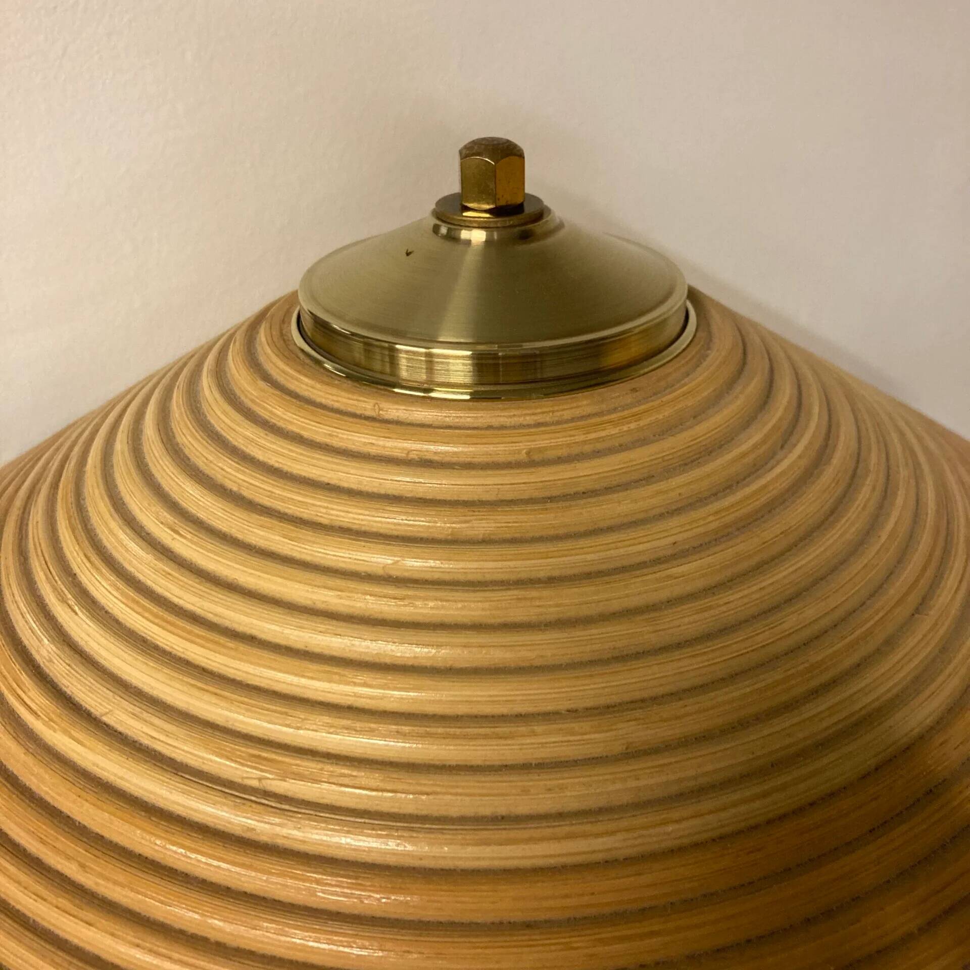 Vintage Pencil Reed table lamp set, Italy, 1970s