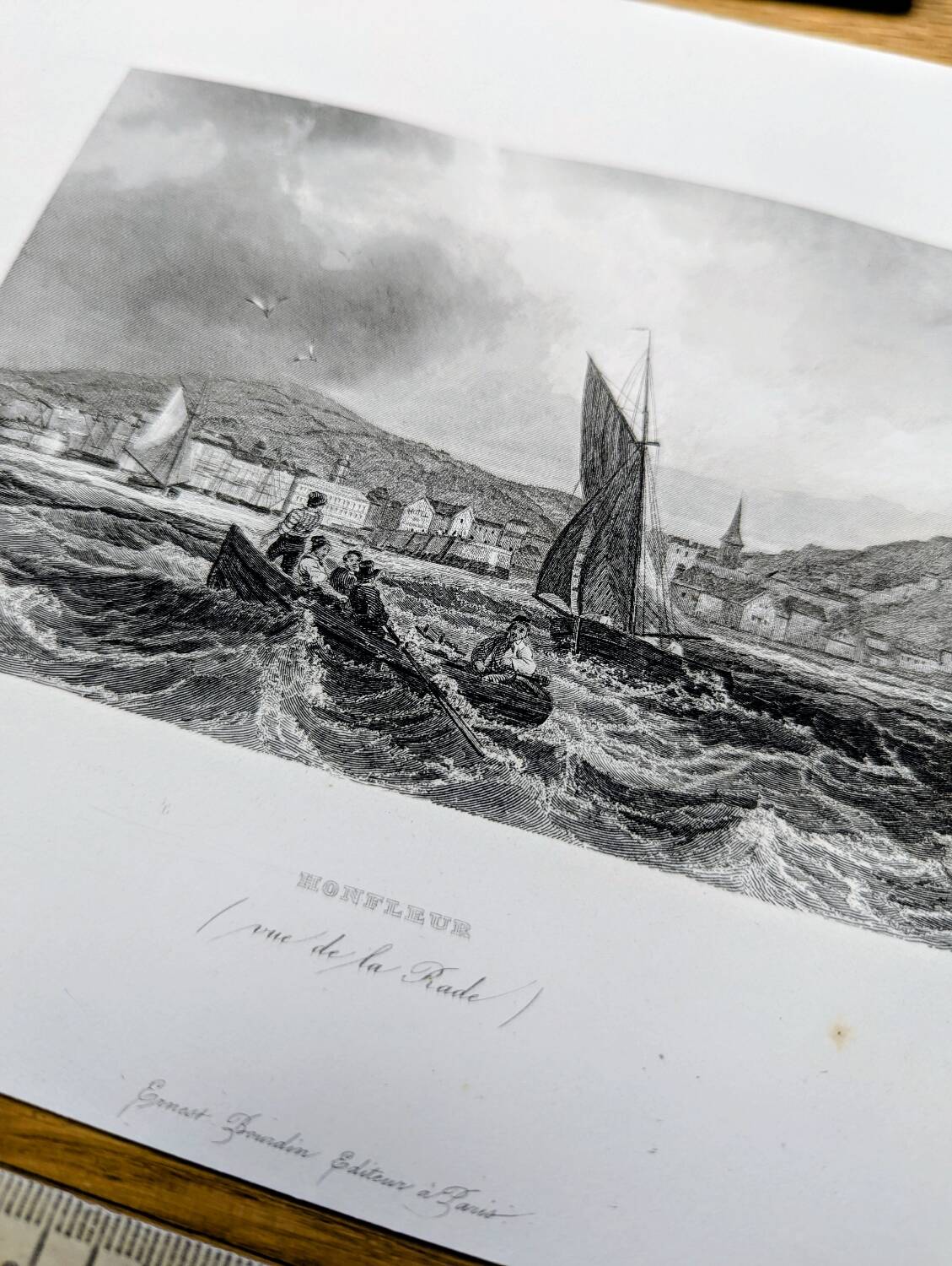 Printed in 1844, Honfleur, Normandy. Engraving.