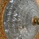 Glass and brass ceiling lamp