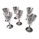 6 old crystal wine glasses from Arques, Saumur model.