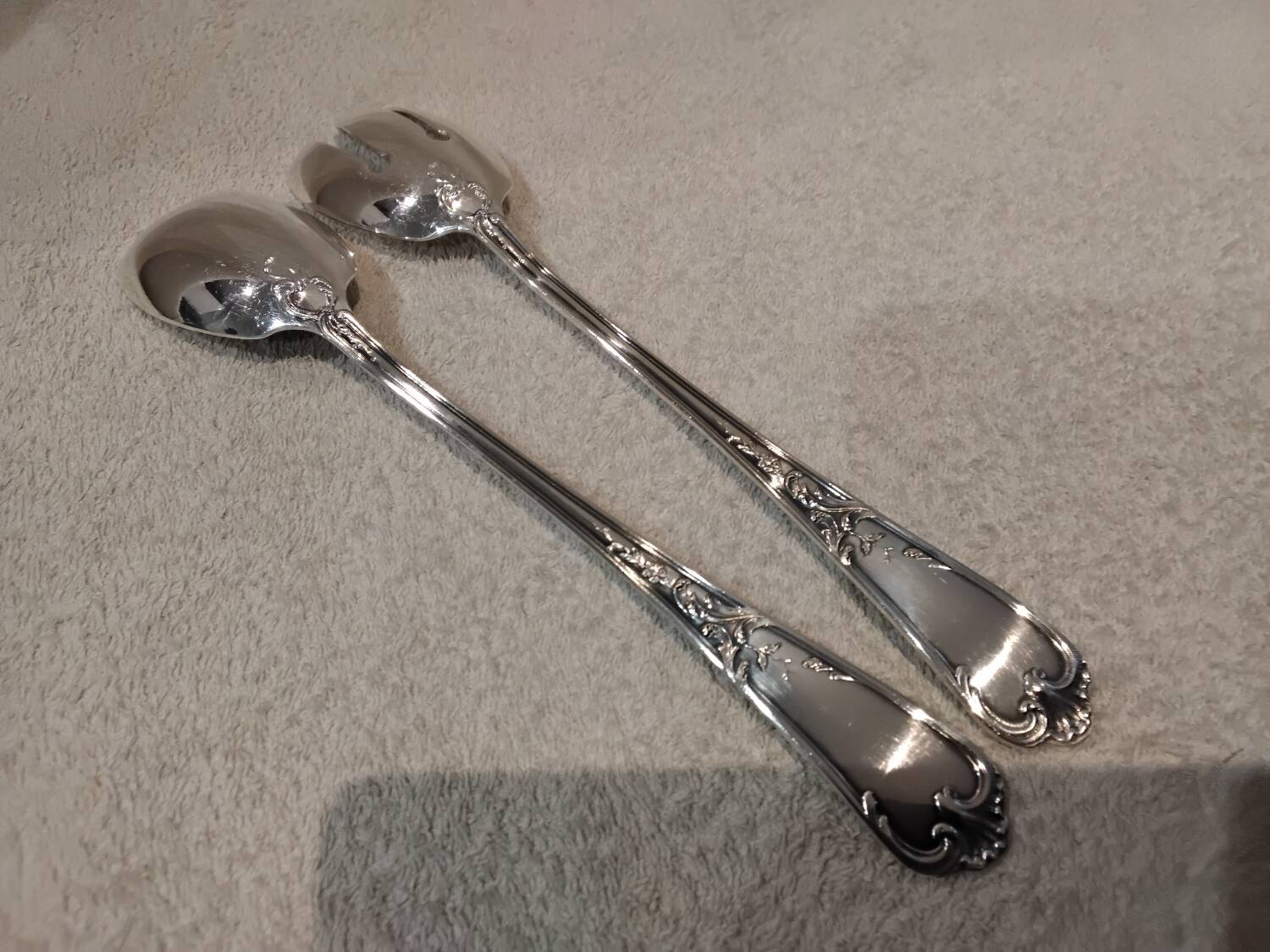 Silver-plated salad service for 2 pieces, Ercuis silversmith, Louis XV style, 29