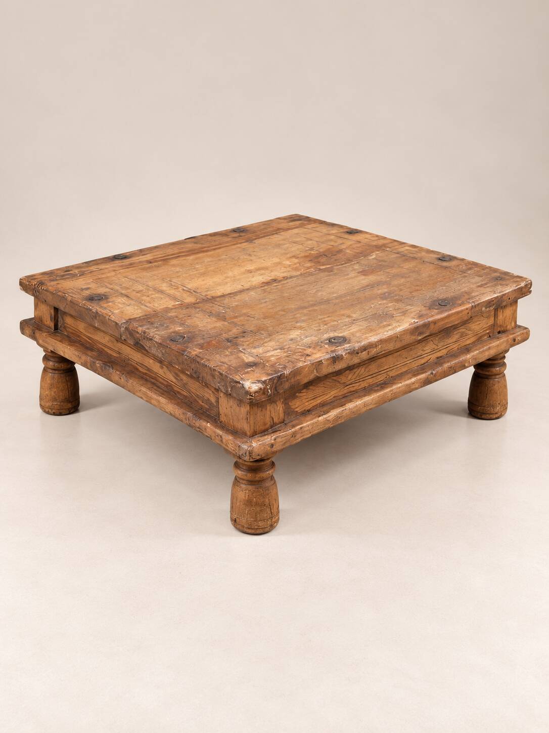Old Indian solid wood coffee table – floor table