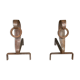 Pair of snake chenets and brutalist rings 1970 raw metal