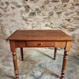 Vintage French Table | 1950s | Oak & Beech | With Drawer