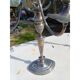 Pair of silver-plated metal candlesticks