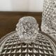 Bonbonniere, diamond-cut crystal pot with vintage lid