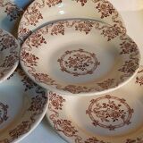 Six antique plates opaque porcelain from GIEN, service "Osborne"
