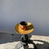 Pair of candlesticks with wrought iron chain