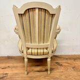 2 convertible armchairs and 2 Louis XVI style chairs