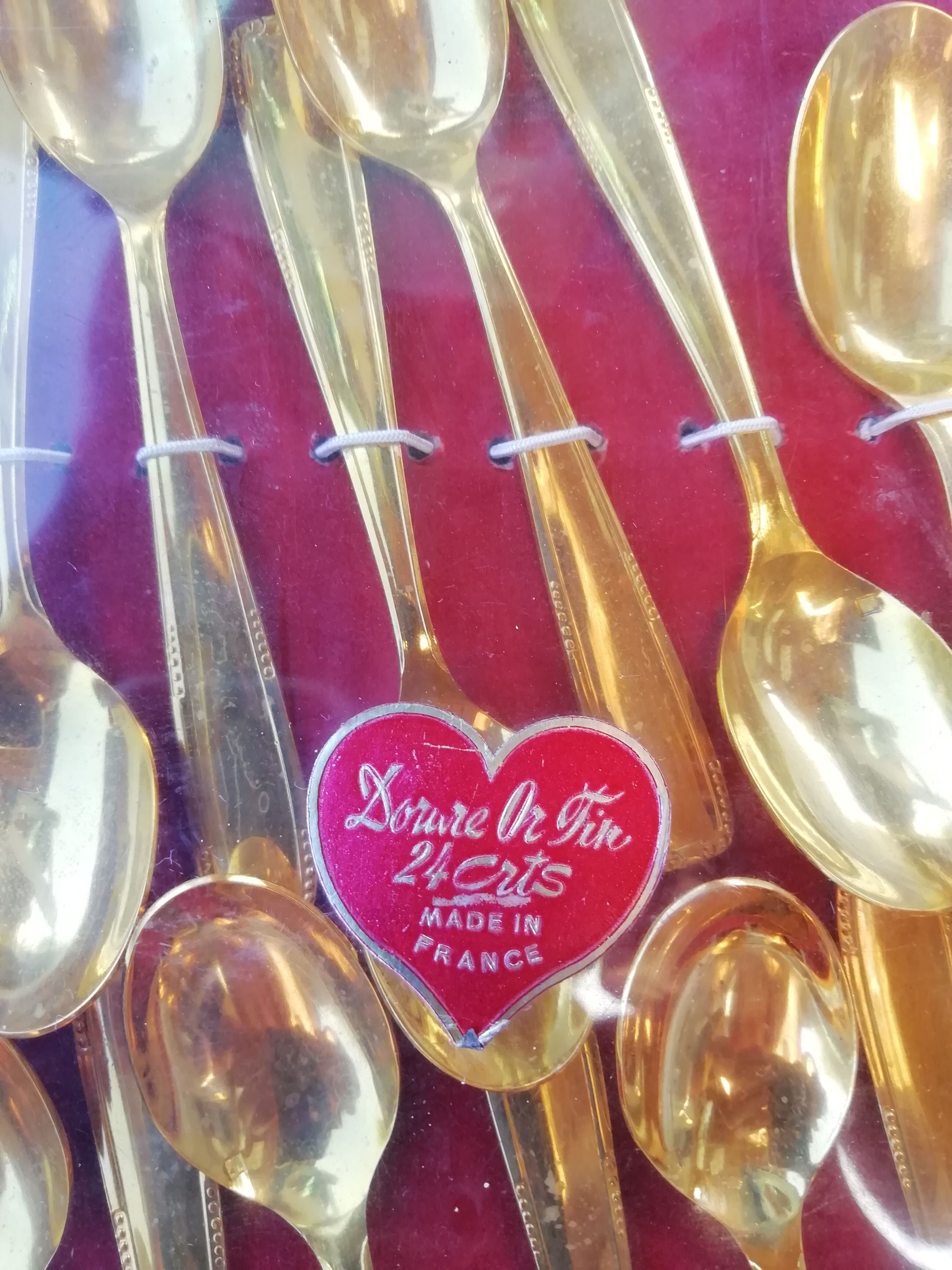 Lot of 12 golden mocha spoons