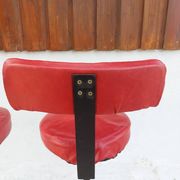 pair of high stools, leather, vintage, industrial