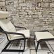 Fauteuil lounge et son ottoman cuir