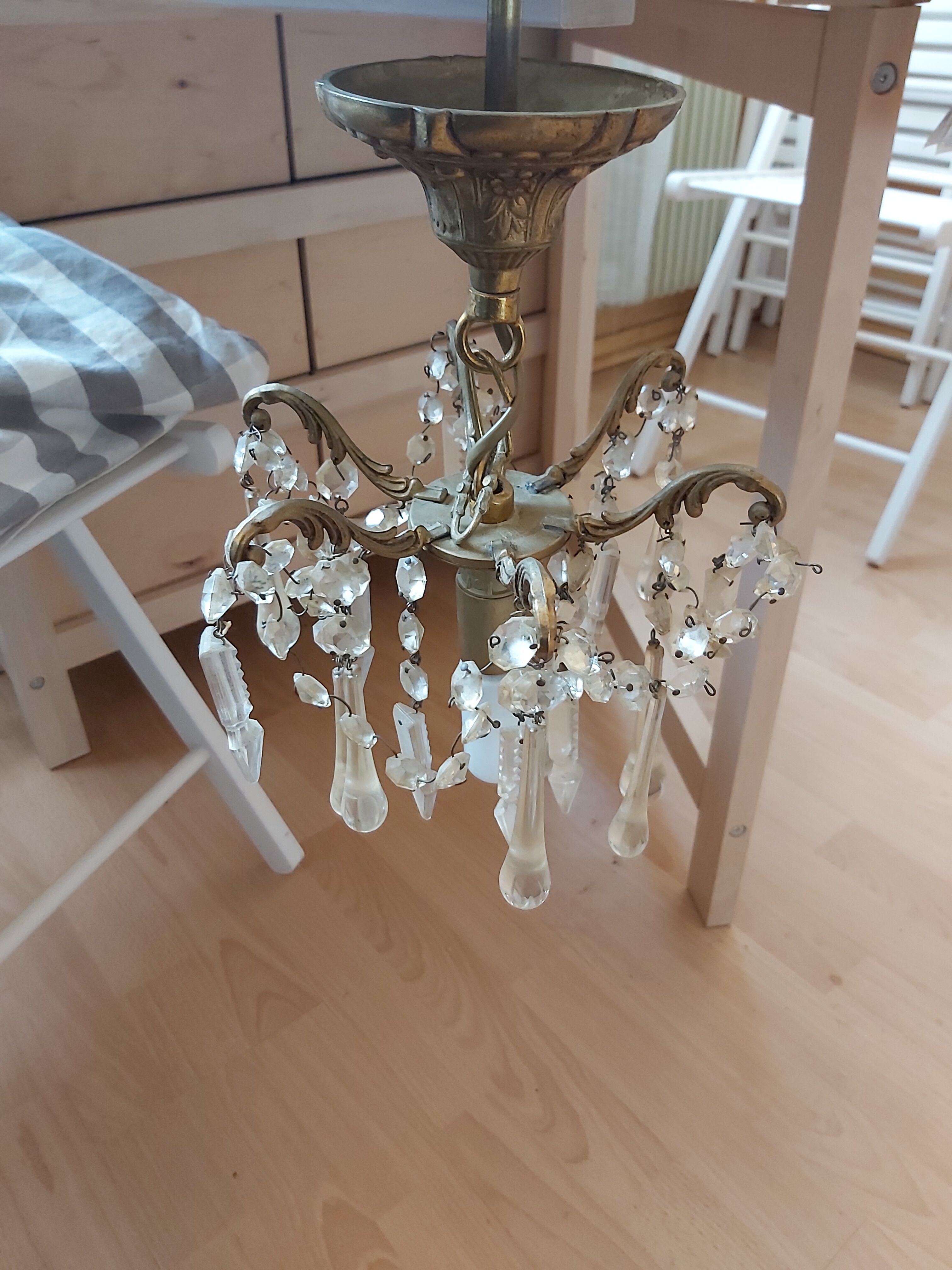 Brass chandelier