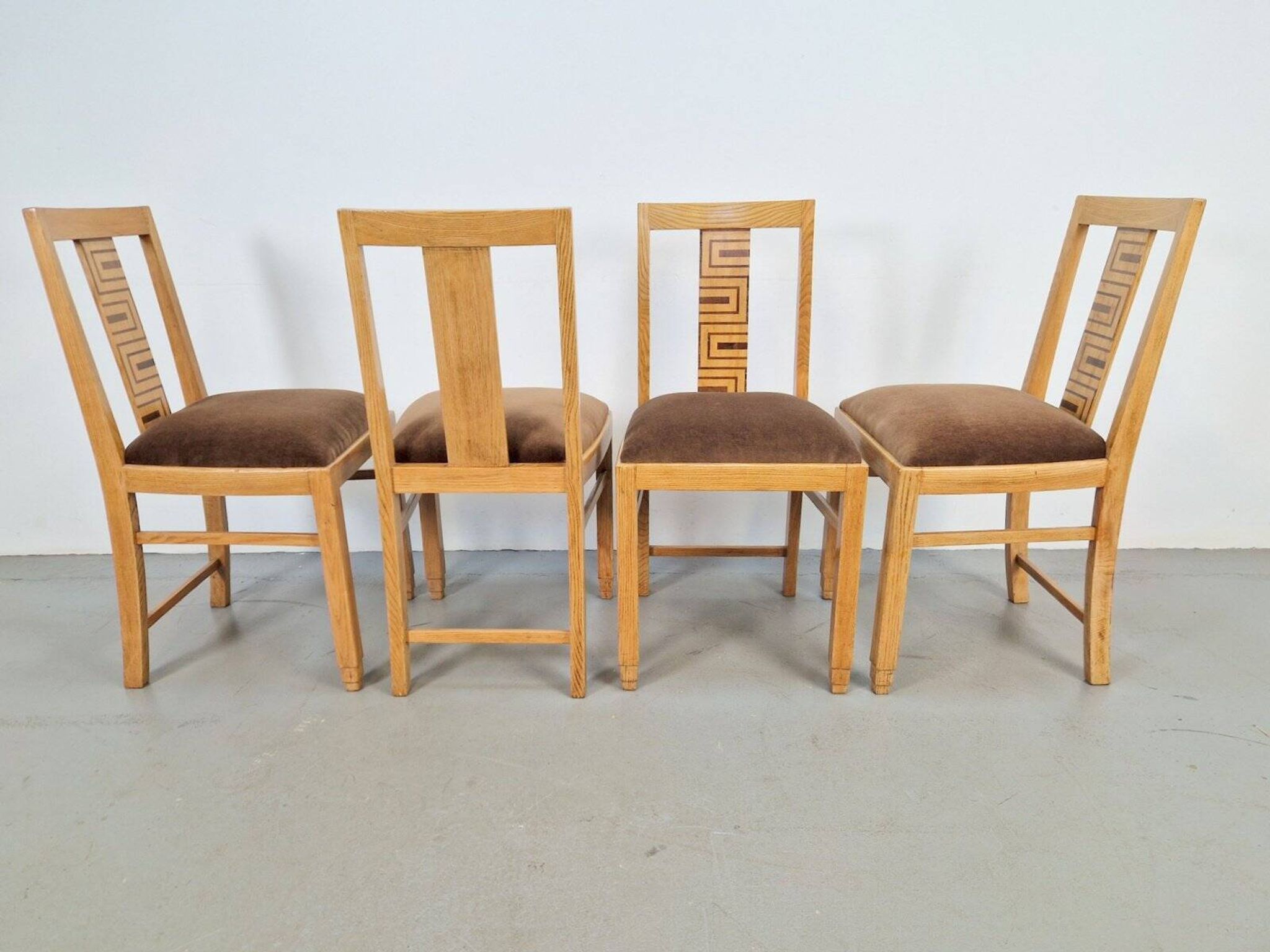 Chaises de salle à manger Arts et Métiers, années 1930, ensemble de 4