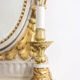 Louis XVI style gilded and lacquered wood console. Circa 1900.