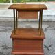Mid-Century bedside table in solid teak/mahogany with brass, 1960.