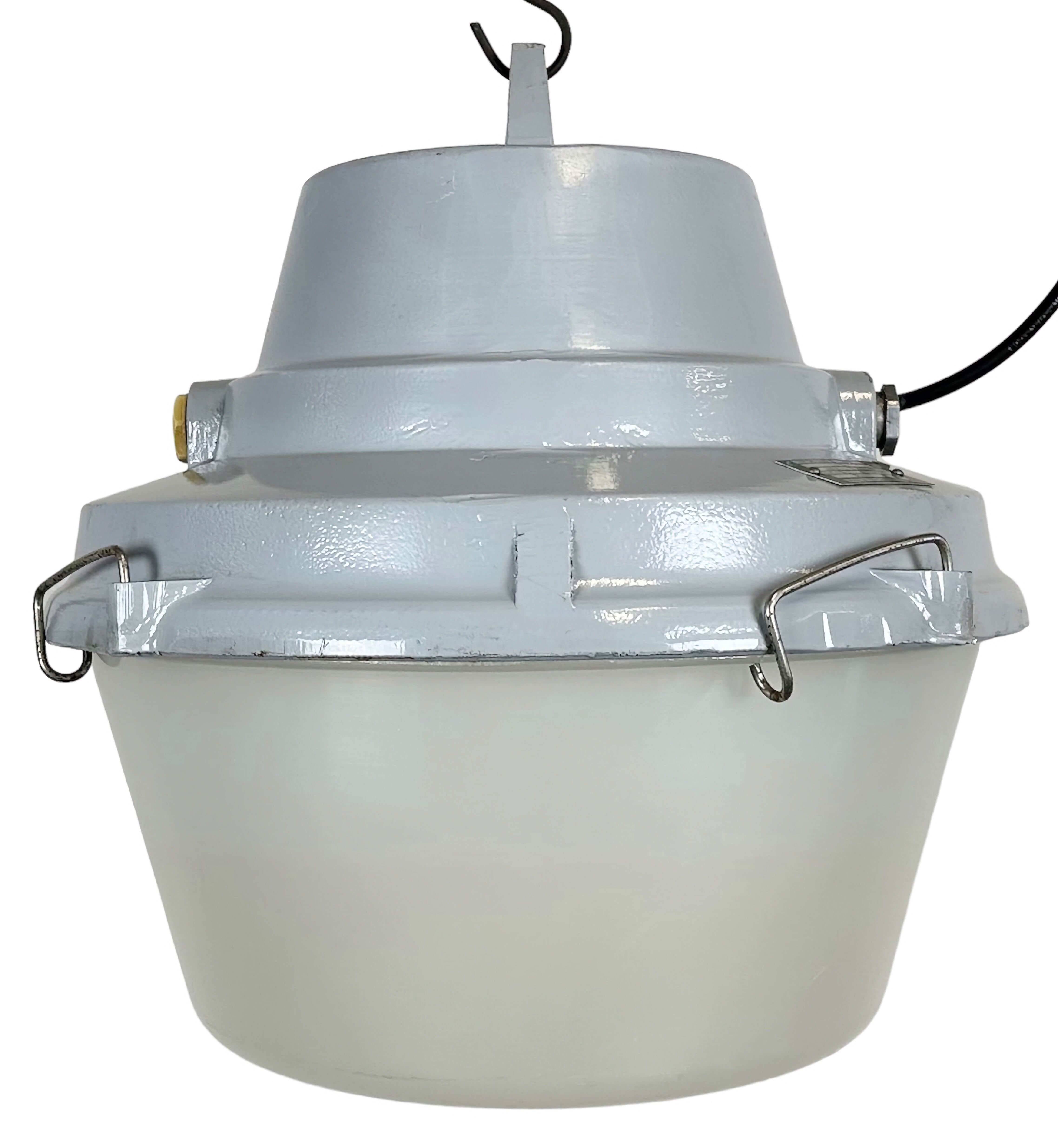 Grey Industrial Cast Aluminium Pendant Lamp, 1980s