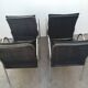 Set of 4 armchairs with chrome base and leather vintage design 1980