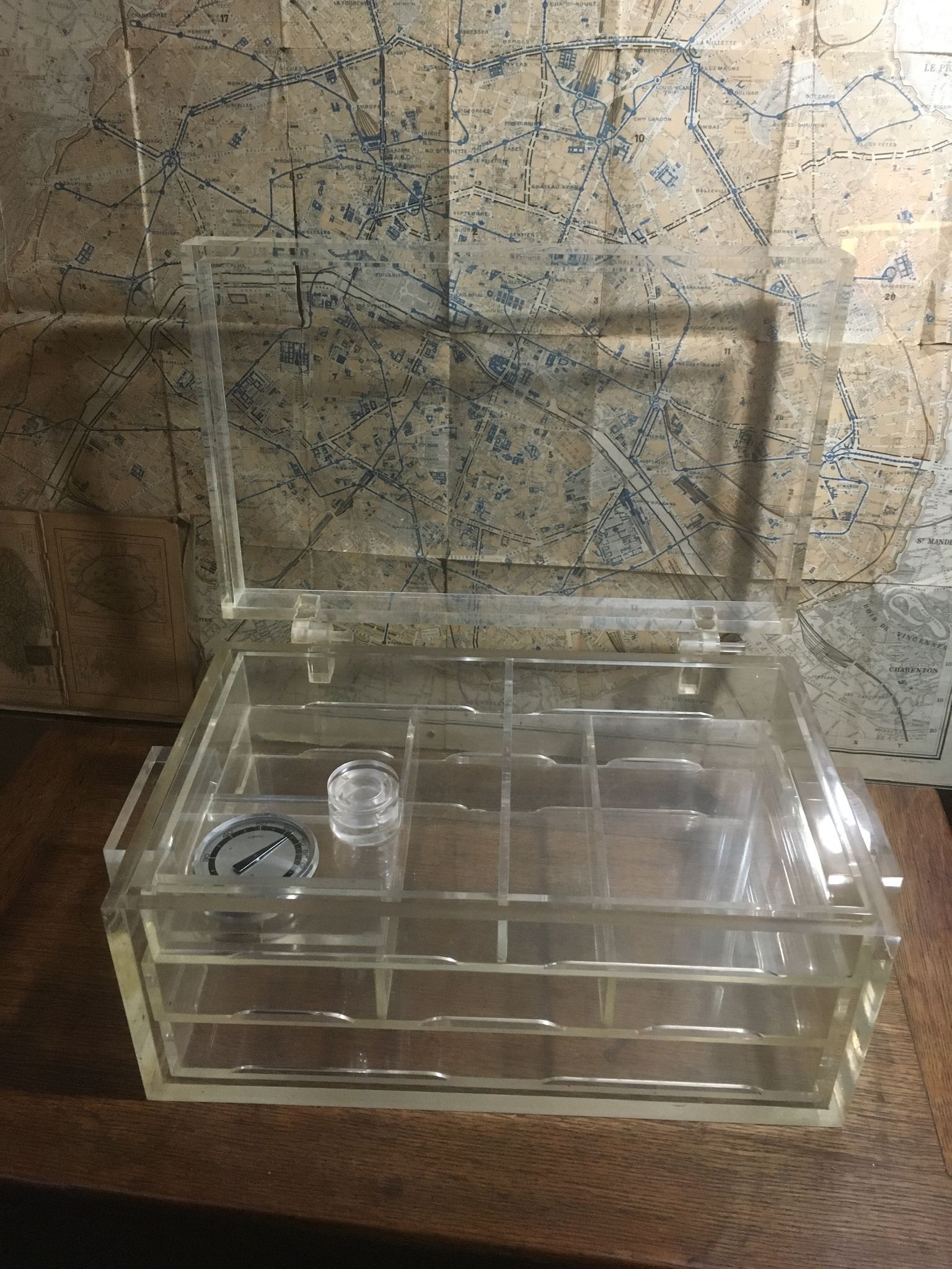 Vintage Plexiglas cigar cellar