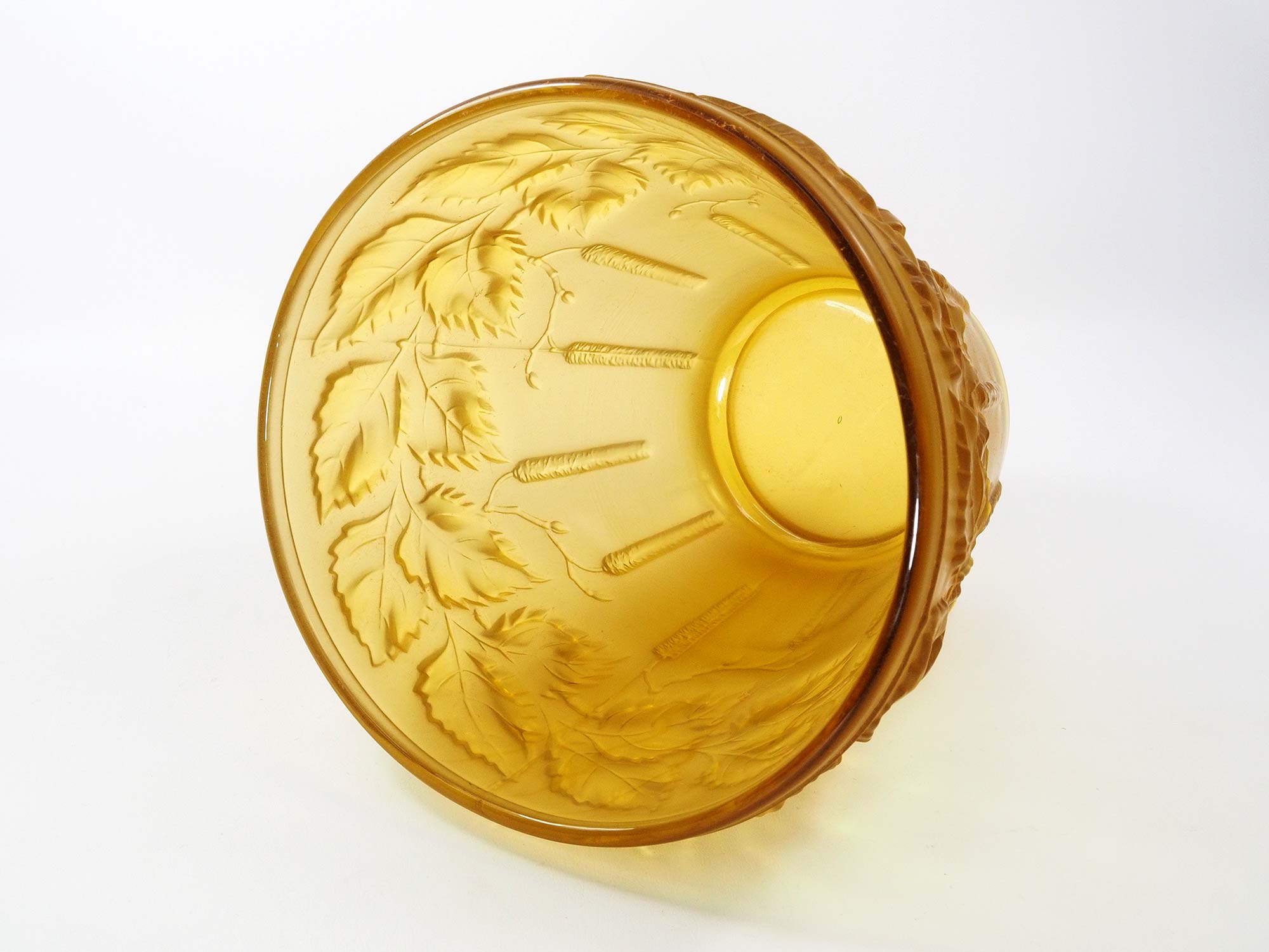 Art nouveau planter in amber glass by josef inwald barolac, 1930s