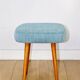 Blue turquoise square vintage stool PRL 1970s