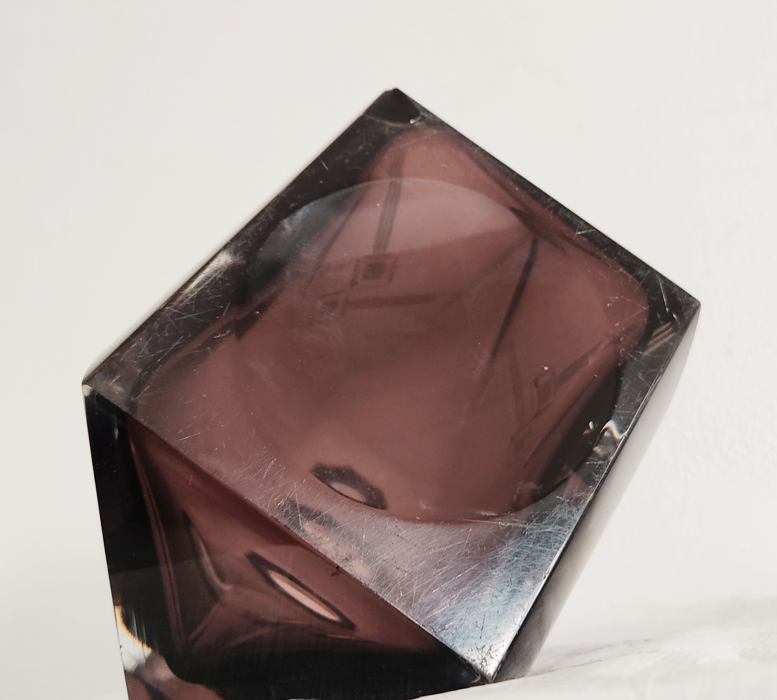 Val Saint Lambert crystal amethyst-coloured carafe