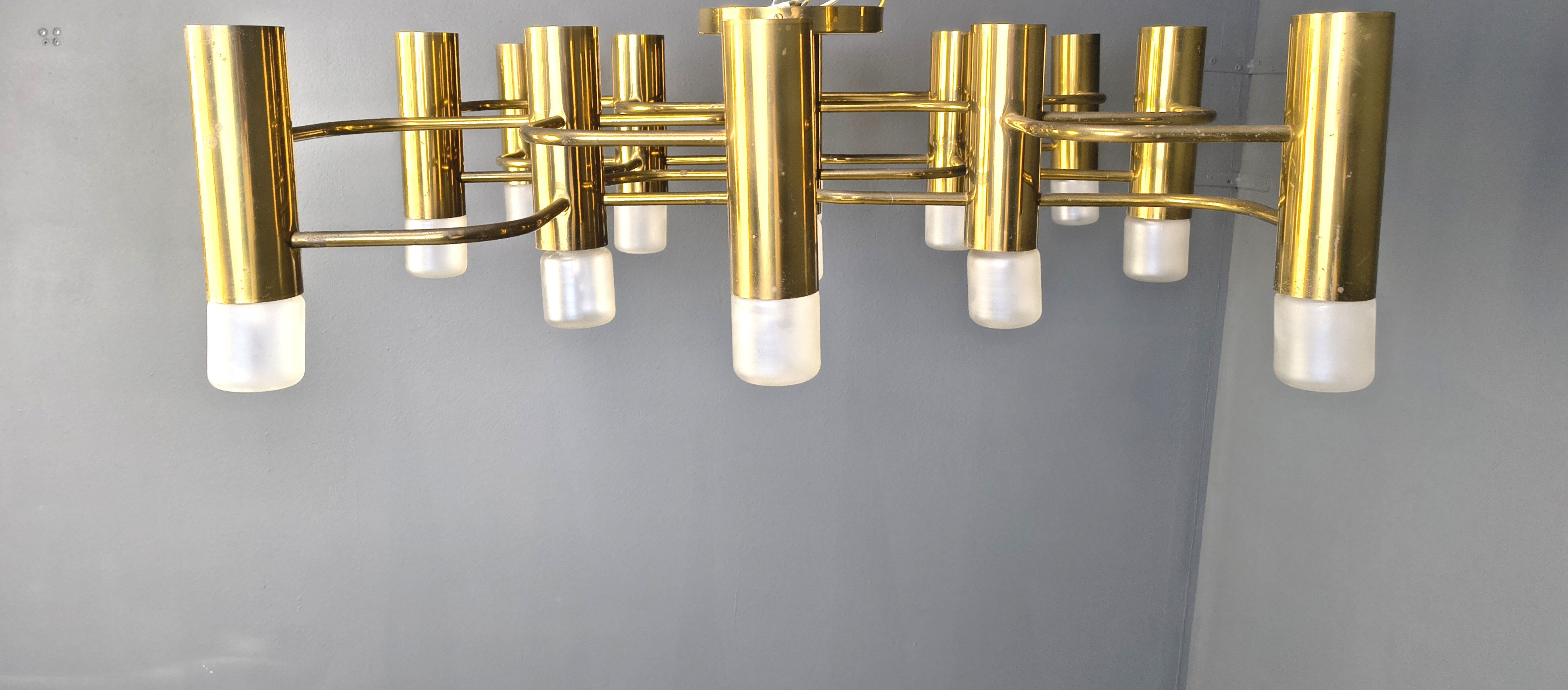Mid century Sciolari chandelier with 13 lightpoints
