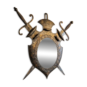 Specchio Araldico anni '70 in Ferro Battuto