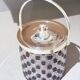 Vintage Cut Crystal Biscuit Box / Ice Bucket with Silver-Plated Lid and Handle