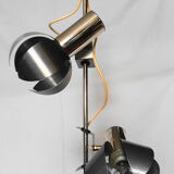 Chrome metal flower chandelier from the 70s