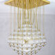 Venini mid century italian flushmount murano glass bubbles and brass chandelier