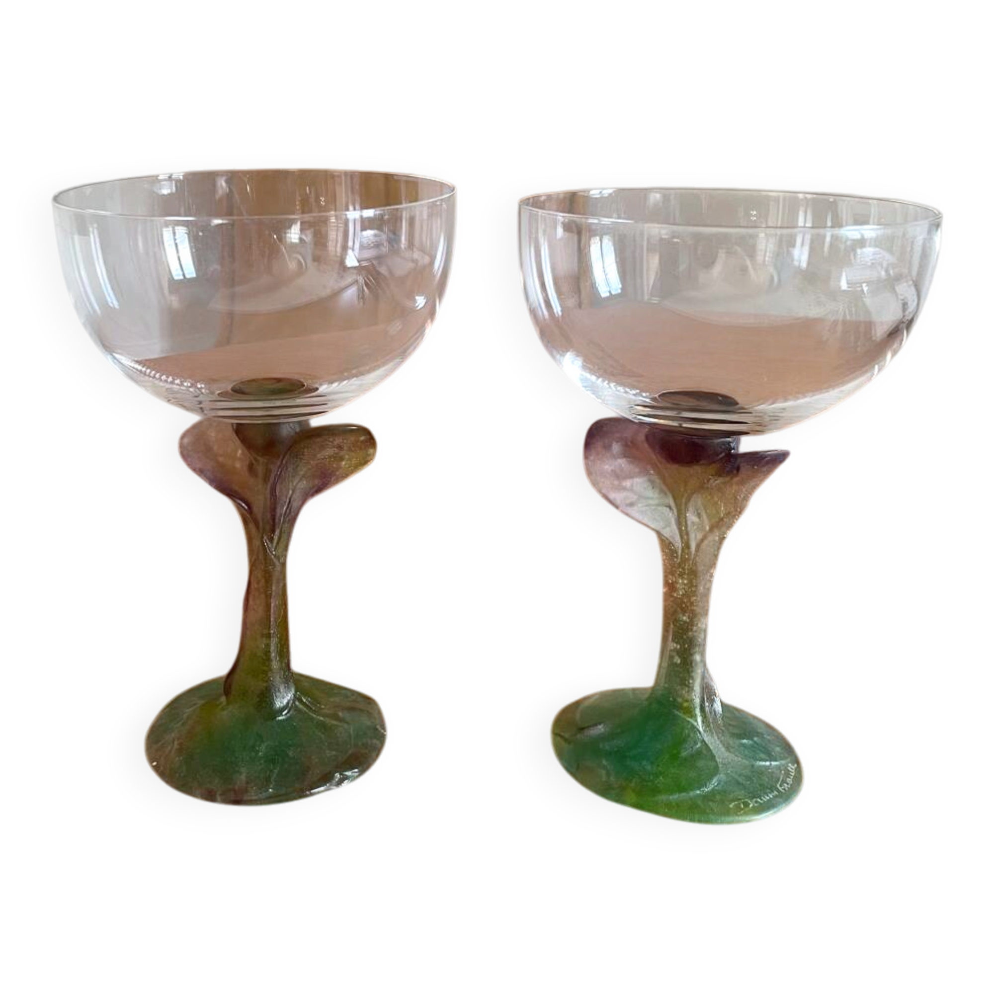 Lot  de 2 Verres Daum nature