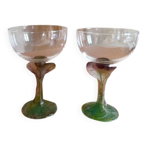 Lot  de 2 Verres daum